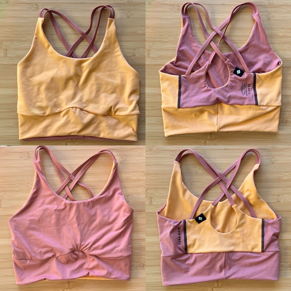 Tera Kaia Crop Top TOURA Sports Bra Swimsuit Size 2 (XS) Rust/Globemallow